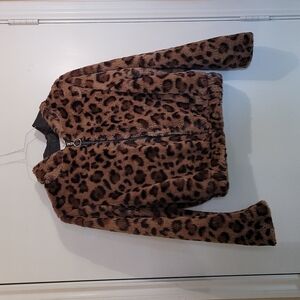 SJL Apparel Women's  Leopard Print Hooded Jacket Size Small